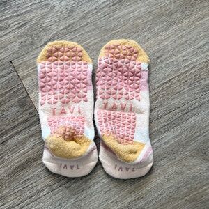 Tavi Pink and Yellow Grip Socks